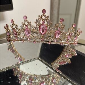 Elegant Pink Crystal Tiara